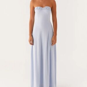 Peppermayo Talen Light Blue Strapless Maxi Dress